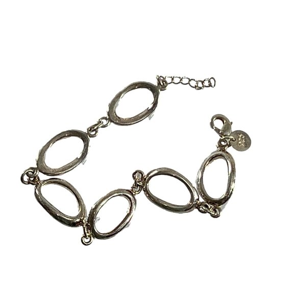 Sterling Silver 925 Oval Loop Chain Bracelet 8.5" Long - Picture 8 of 8
